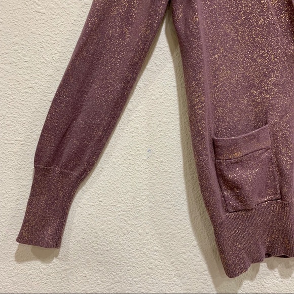 LOFT V-Neck gold glitter sparkles Sweater (small) - Picture 8 of 8